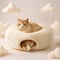 Plush Cat Tunnel Bed With Toys 3