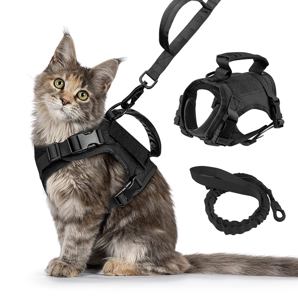 Tactical Cat Harness With Leash 0