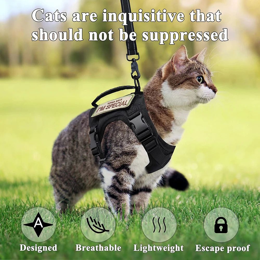 Tactical Cat Harness With Leash 3