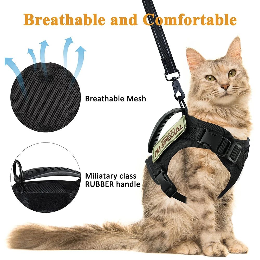 Tactical Cat Harness With Leash 4