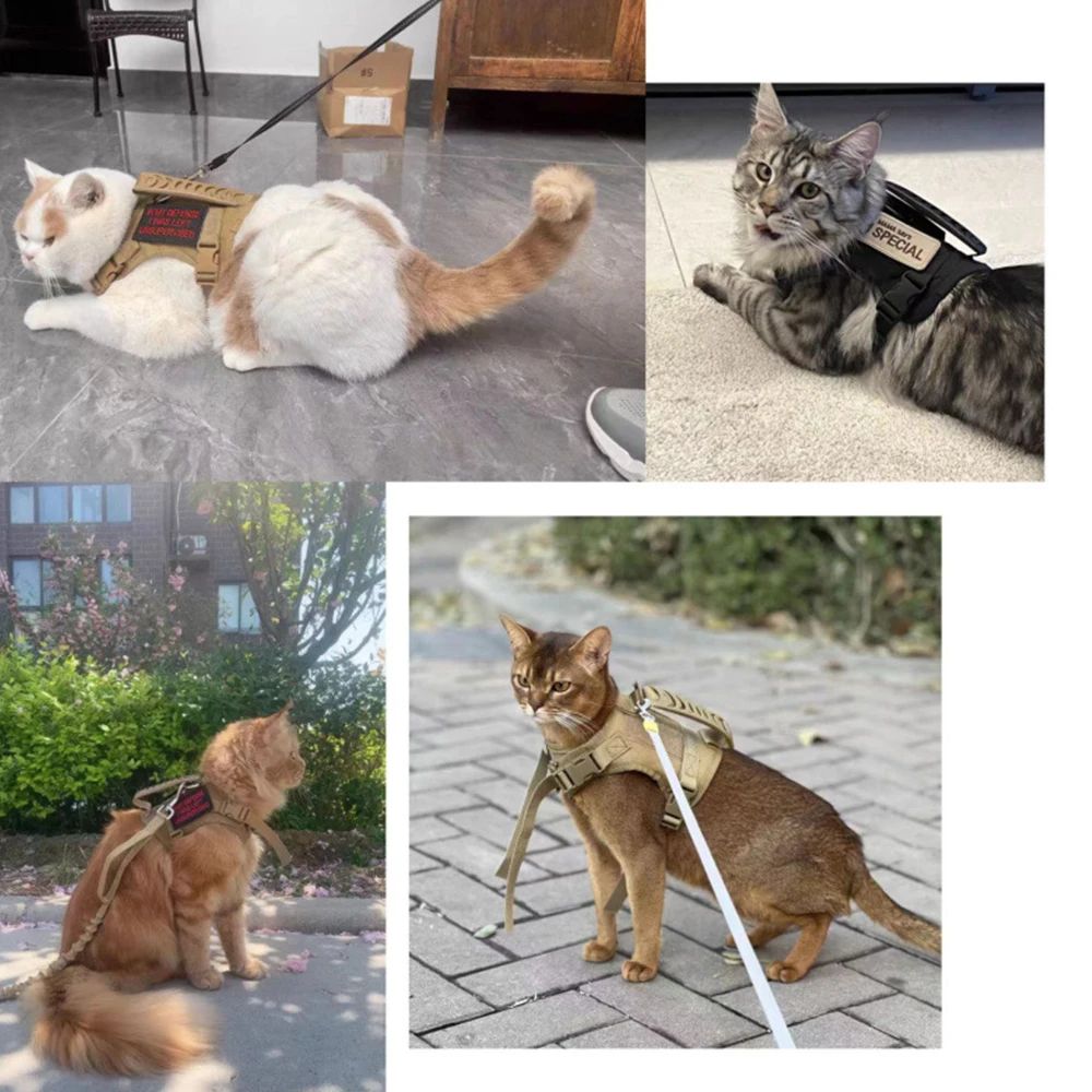Tactical Cat Harness With Leash 11