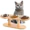 Three Bowl Raised Cat Feeder Set 0