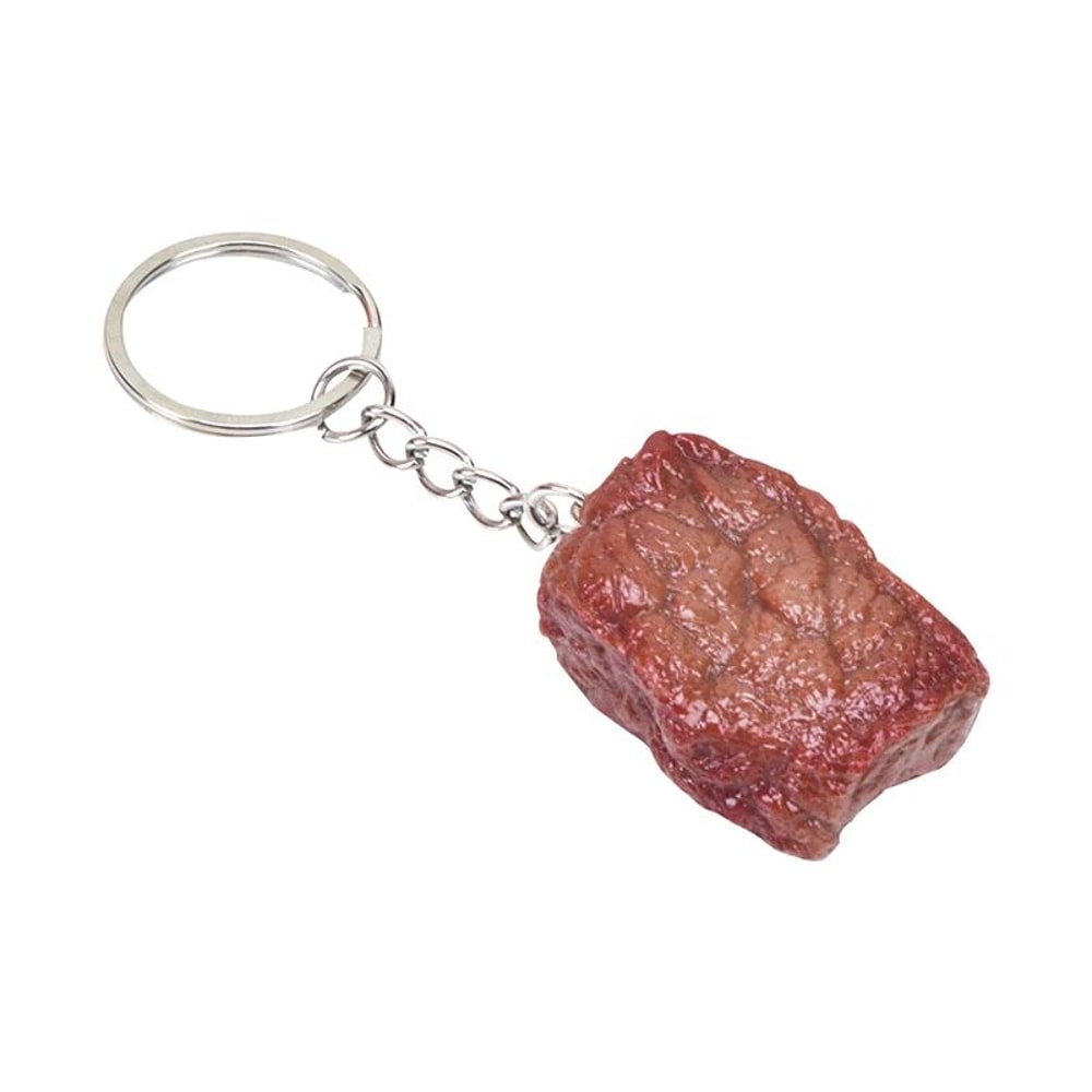 Simulation Beef Cube Keychain 7