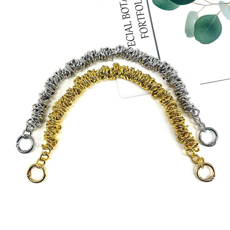 Irregular Metal Handbag Chain Handle Strap 3