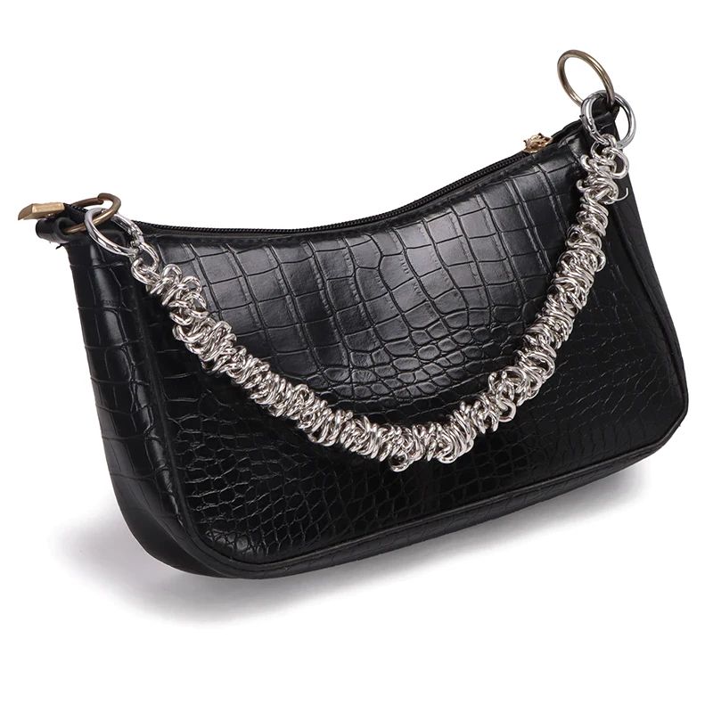 Irregular Metal Handbag Chain Handle Strap 4