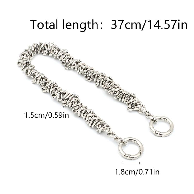 Irregular Metal Handbag Chain Handle Strap 5