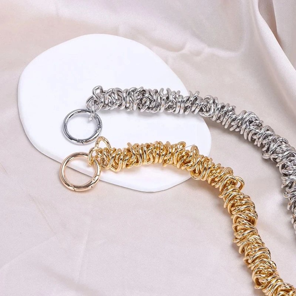 Irregular Metal Handbag Chain Handle Strap 8