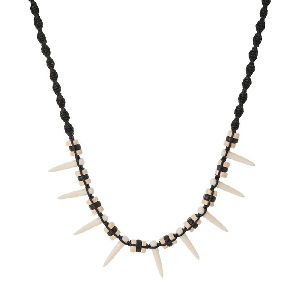 Bohemian Woven Wolf Tooth Necklace 4