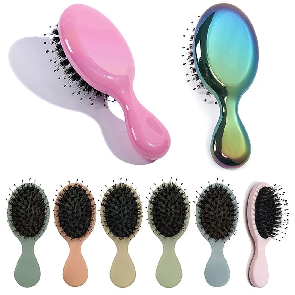 Natural Boar Bristle Oval Hair Brush 0
