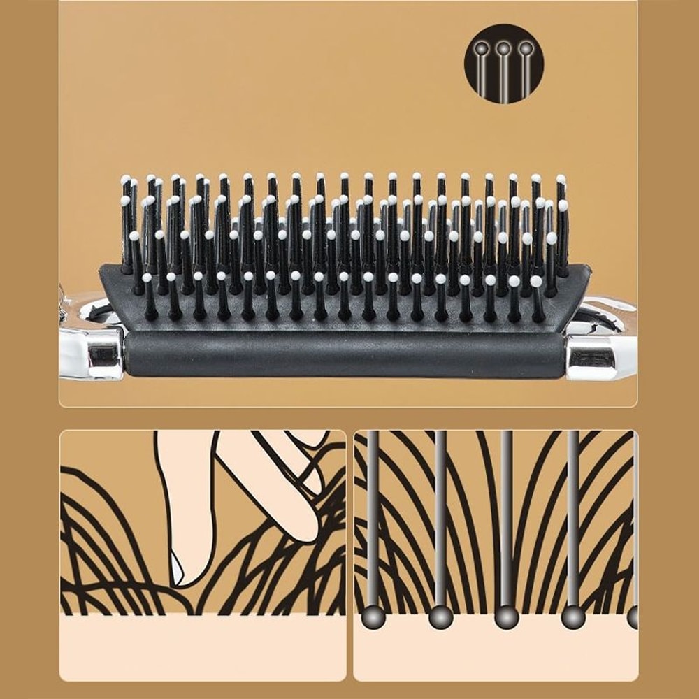 Portable Folding Hair Brush With Mirror 6