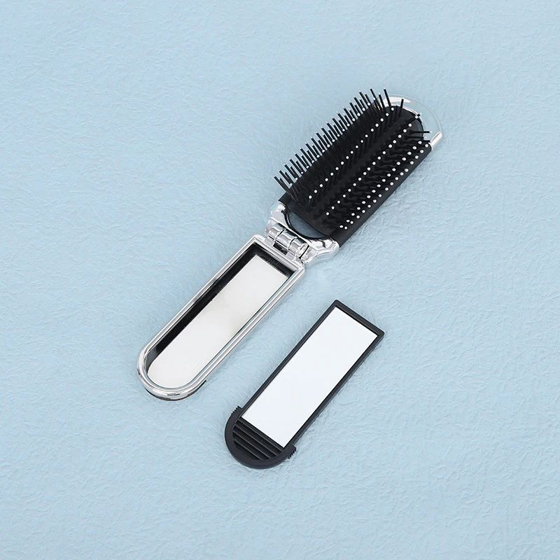 Portable Folding Hair Brush With Mirror 10