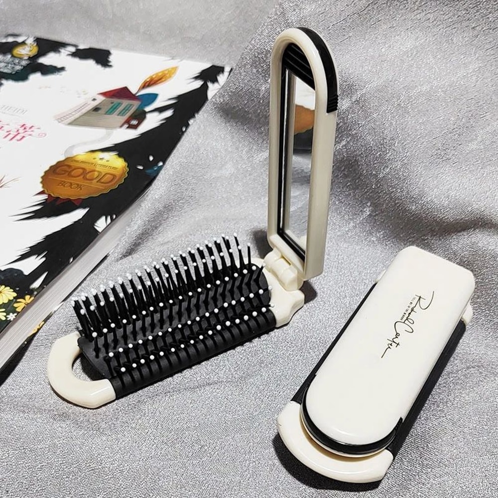 Portable Folding Hair Brush With Mirror 11