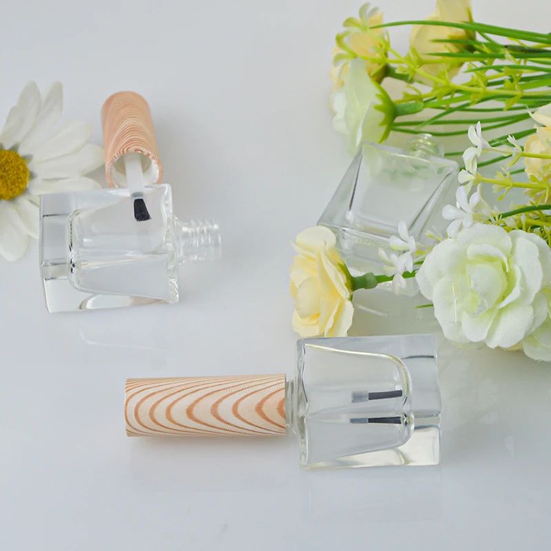 10ml Nail Gel Bottles With Wood Grain Caps 2