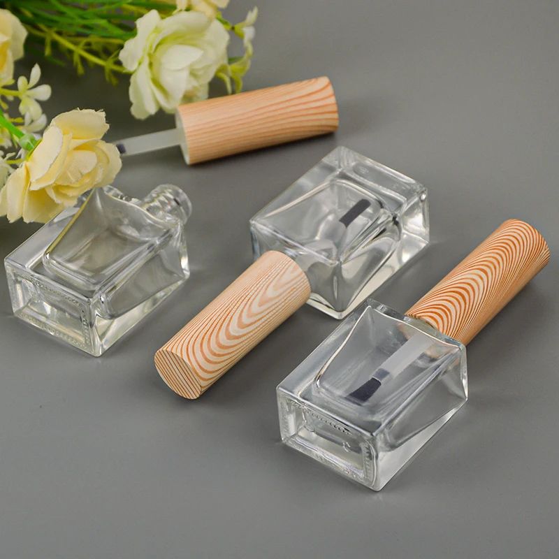 10ml Nail Gel Bottles With Wood Grain Caps 3