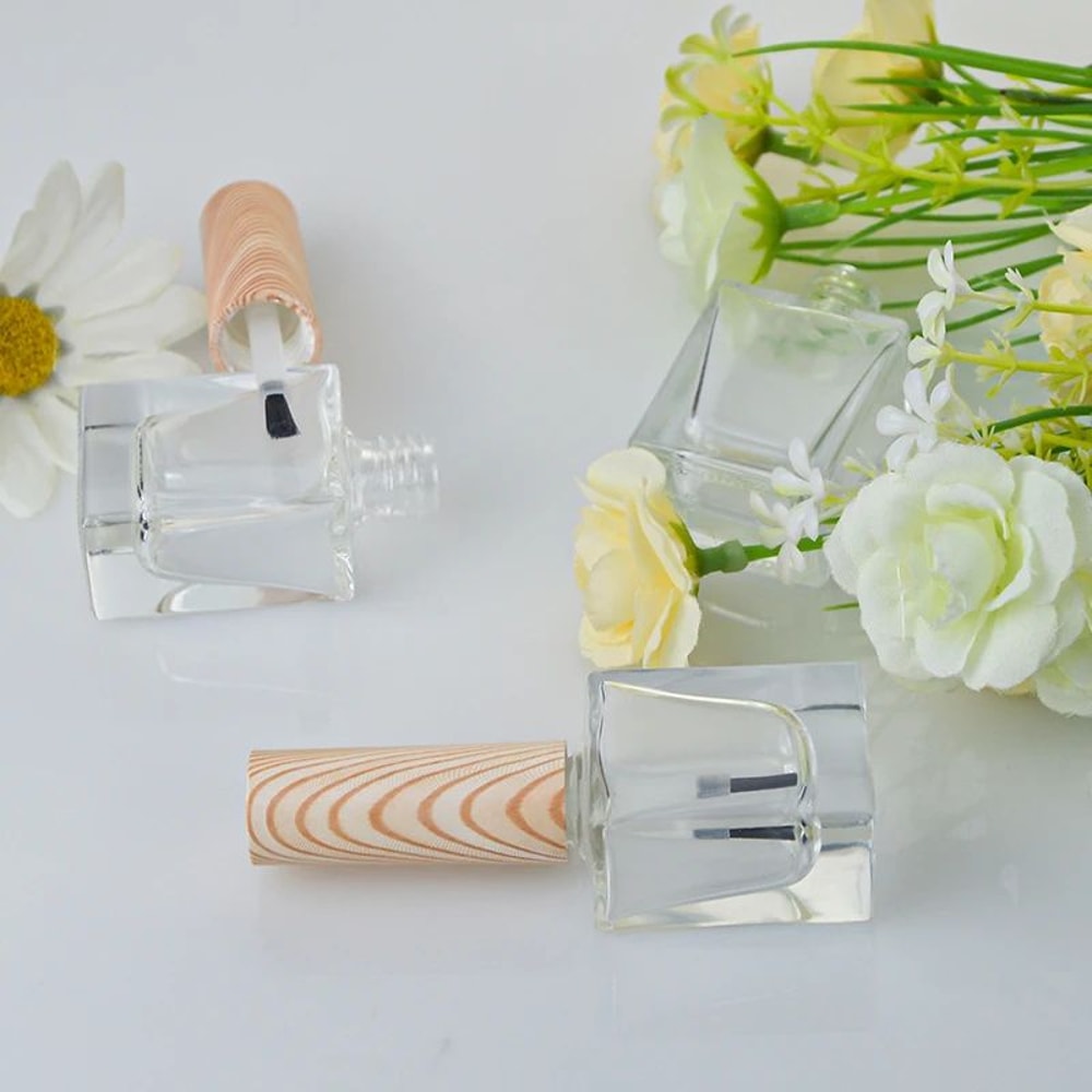 10ml Nail Gel Bottles With Wood Grain Caps 8