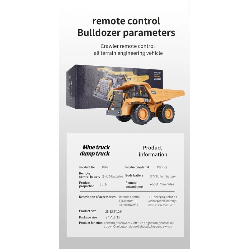 1 20 Remote Control RC Excavator Dumper Truck 16