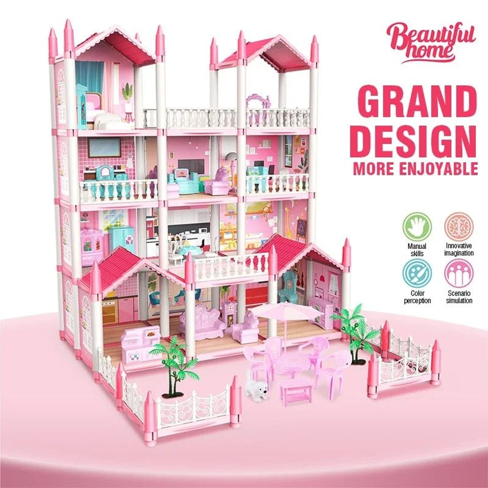 3D DIY Dream Princess Castle Villa Doll House 3