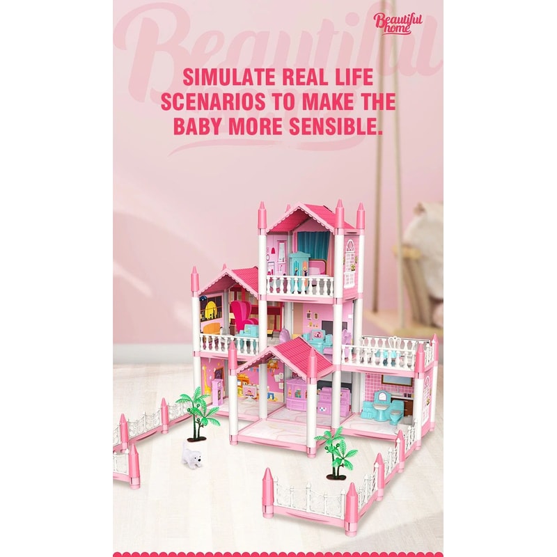 3D DIY Dream Princess Castle Villa Doll House 5