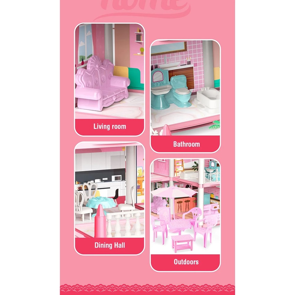 3D DIY Dream Princess Castle Villa Doll House 7