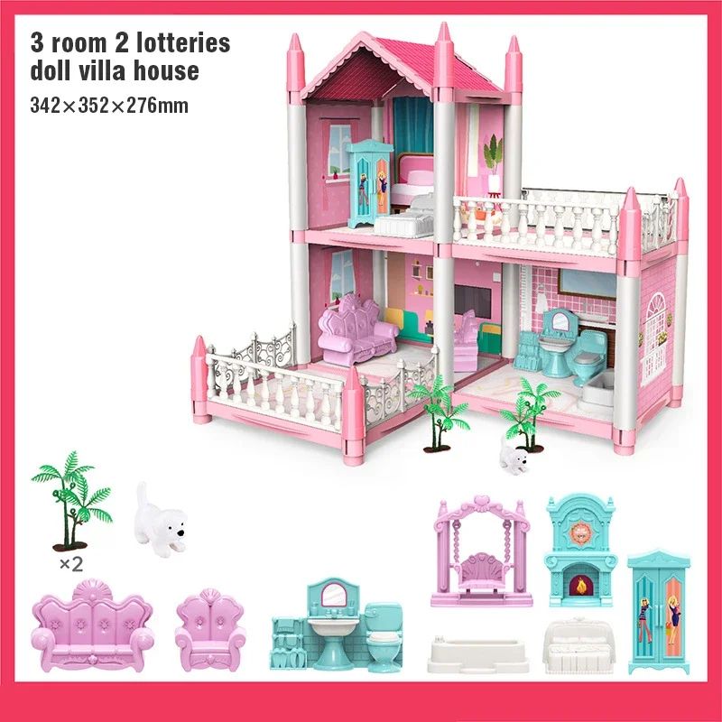 3D DIY Dream Princess Castle Villa Doll House 8