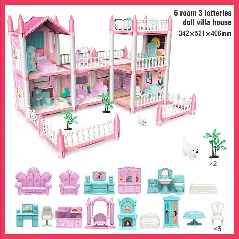 3D DIY Dream Princess Castle Villa Doll House 10