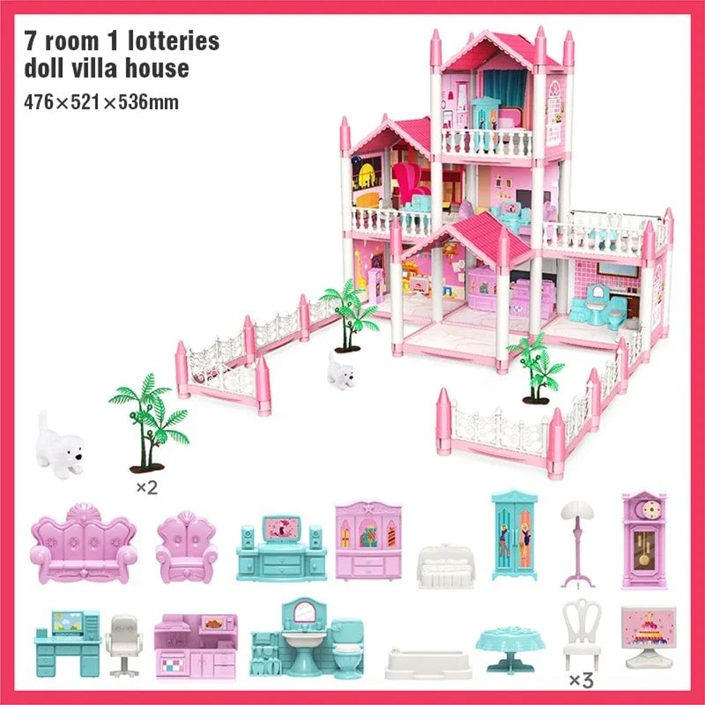 3D DIY Dream Princess Castle Villa Doll House 11