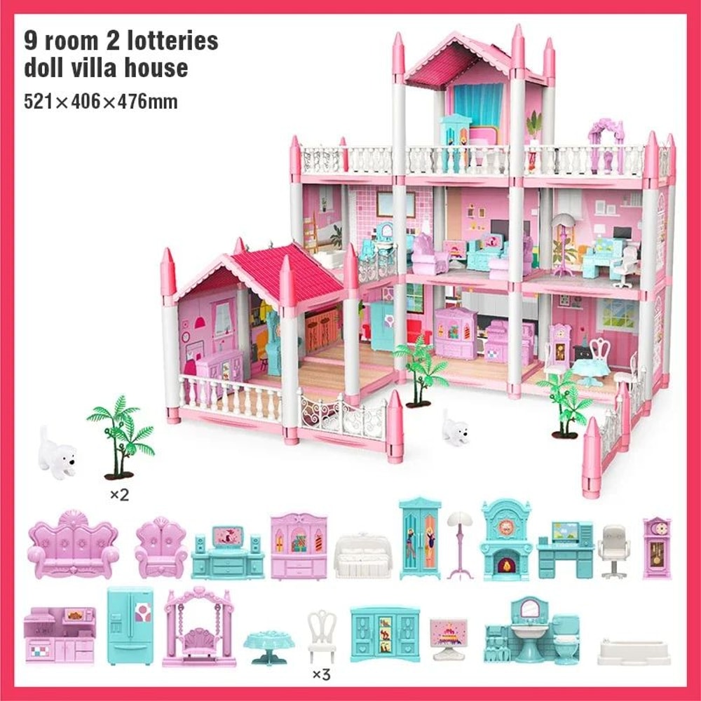 3D DIY Dream Princess Castle Villa Doll House 12