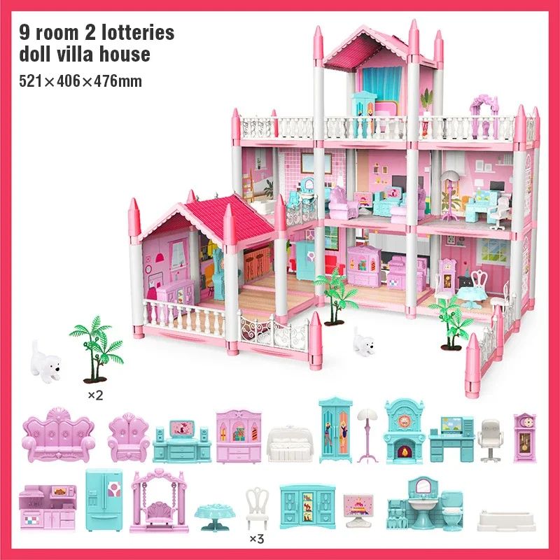 3D DIY Dream Princess Castle Villa Doll House 12