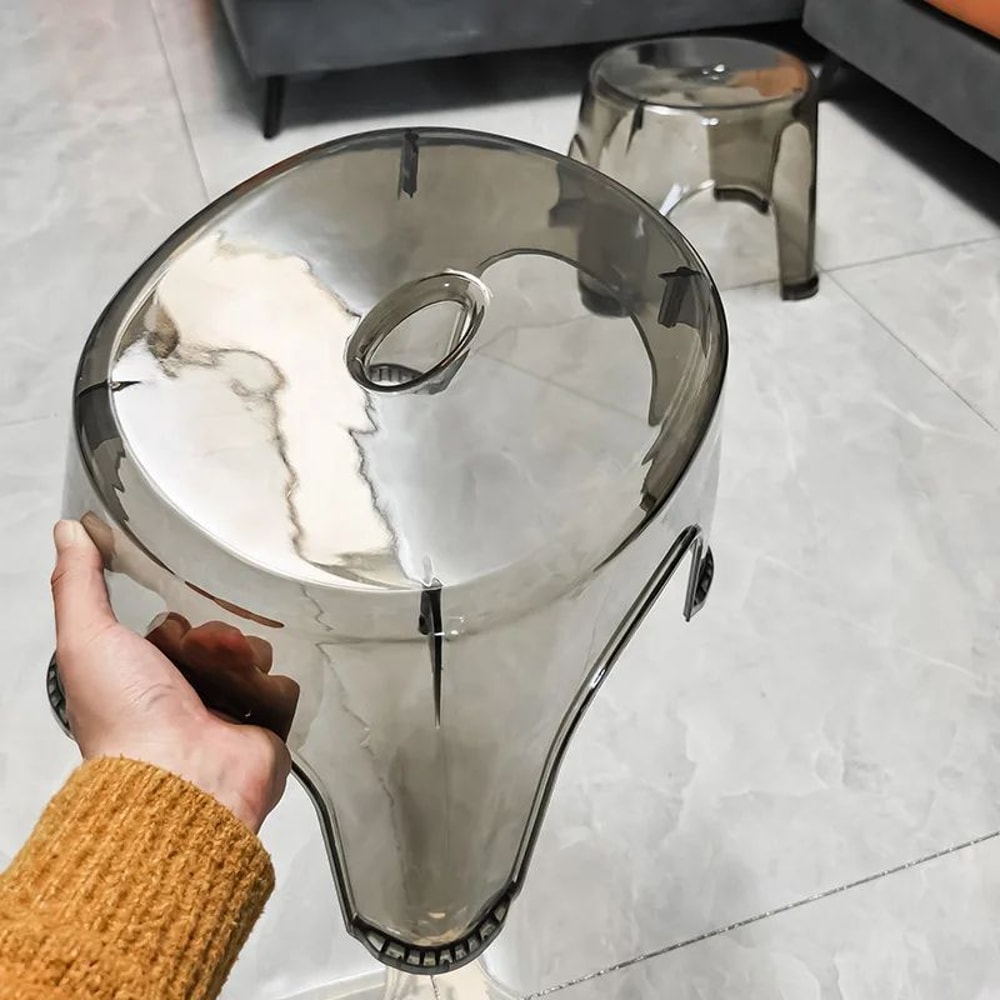 Transparent Acrylic NonSlip Bathroom Stool 0