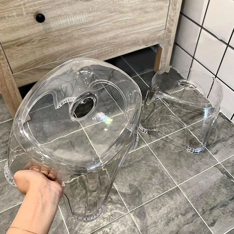 Transparent Acrylic NonSlip Bathroom Stool 2