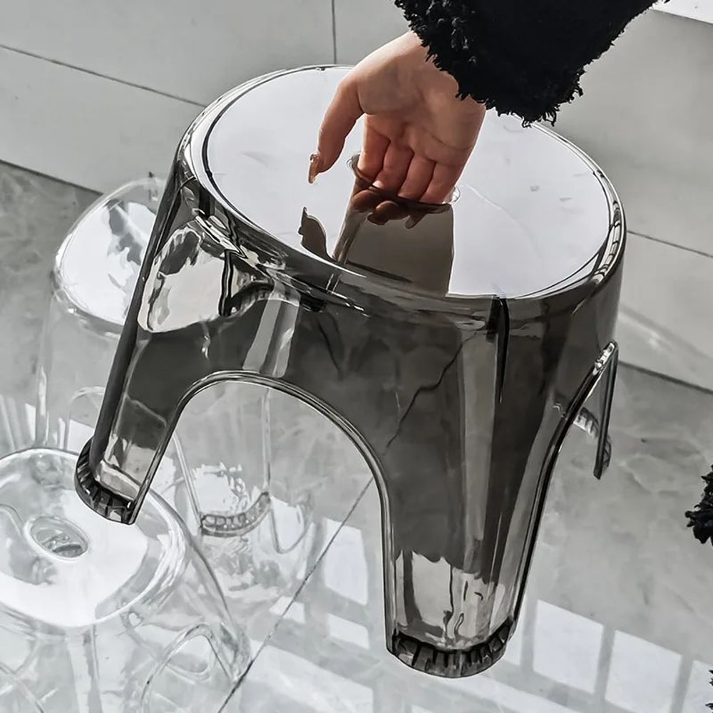 Transparent Acrylic NonSlip Bathroom Stool 4
