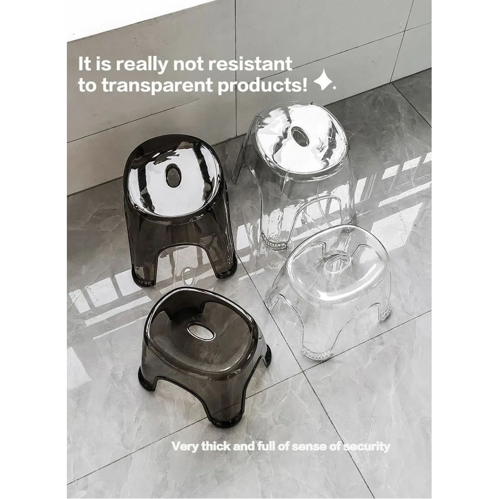 Transparent Acrylic NonSlip Bathroom Stool 5