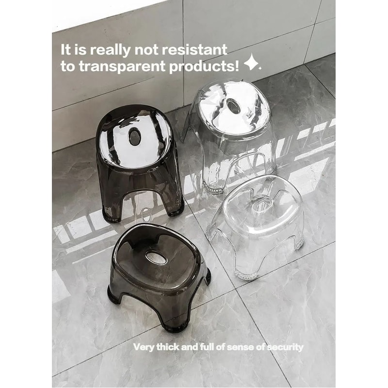 Transparent Acrylic NonSlip Bathroom Stool 5