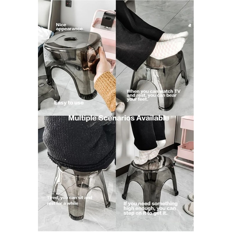 Transparent Acrylic NonSlip Bathroom Stool 6