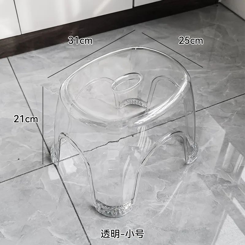 Transparent Acrylic NonSlip Bathroom Stool 10