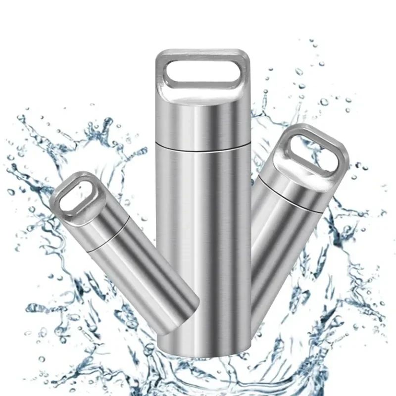 304 Stainless Steel Waterproof Mini Portable Sealed Container With Keychain 1