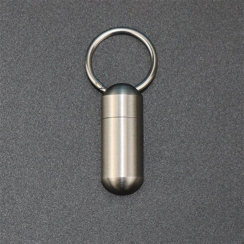 304 Stainless Steel Waterproof Mini Portable Sealed Container With Keychain 5