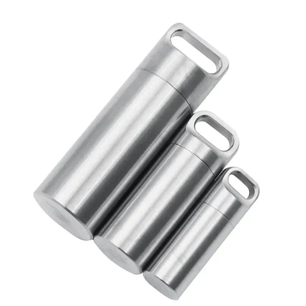 304 Stainless Steel Waterproof Mini Portable Sealed Container With Keychain 7