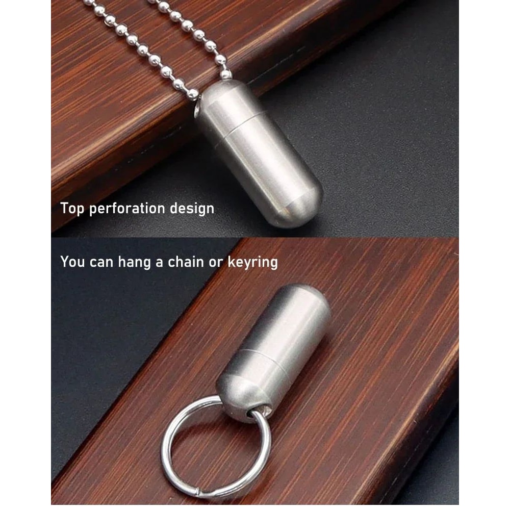 304 Stainless Steel Waterproof Mini Portable Sealed Container With Keychain 9