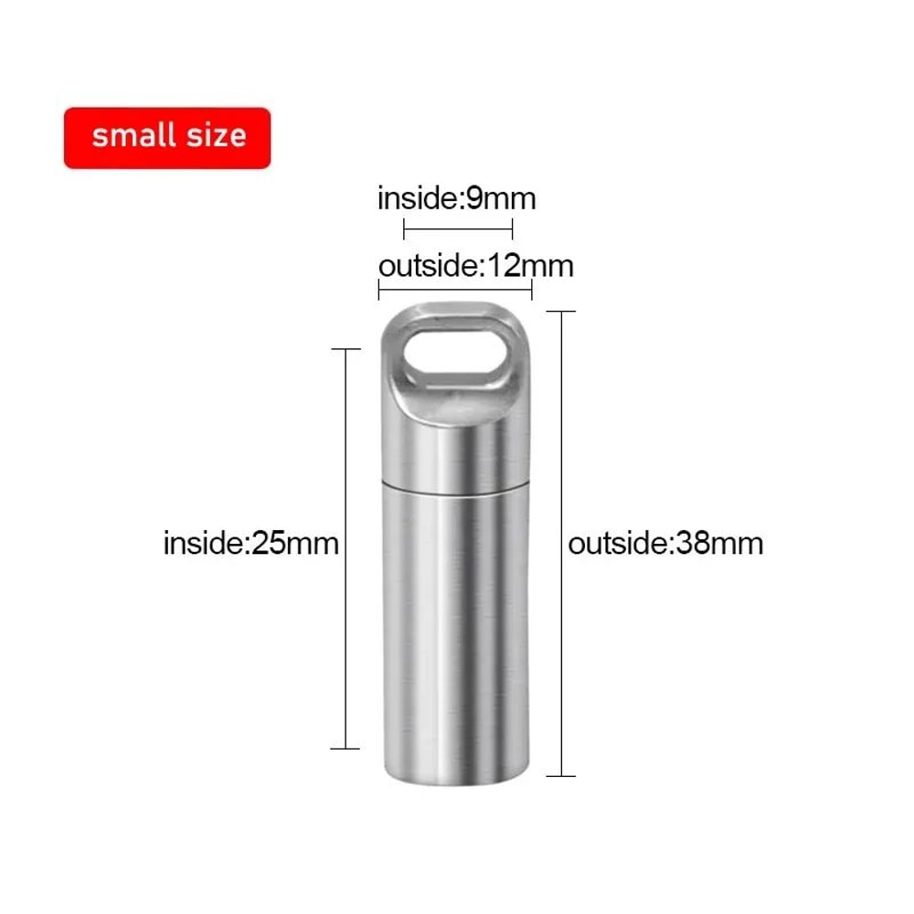 304 Stainless Steel Waterproof Mini Portable Sealed Container With Keychain 12