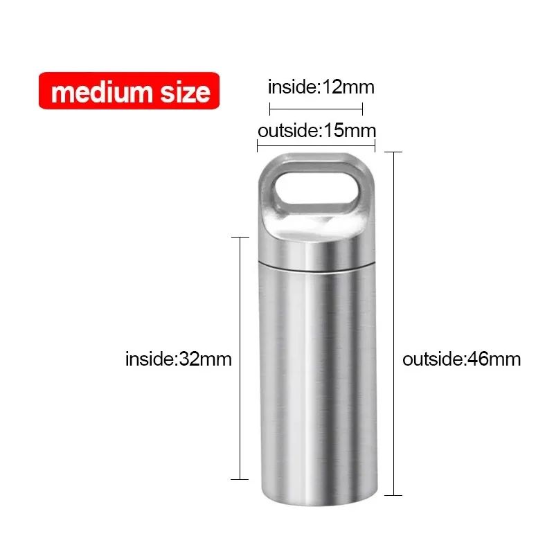 304 Stainless Steel Waterproof Mini Portable Sealed Container With Keychain 13