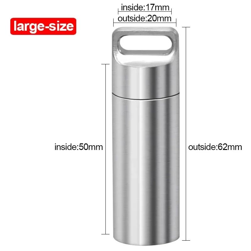 304 Stainless Steel Waterproof Mini Portable Sealed Container With Keychain 14