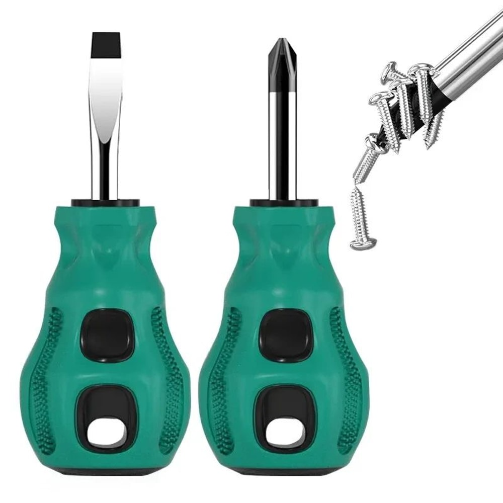Magnetic Mini Short Handle Screwdriver Set 4