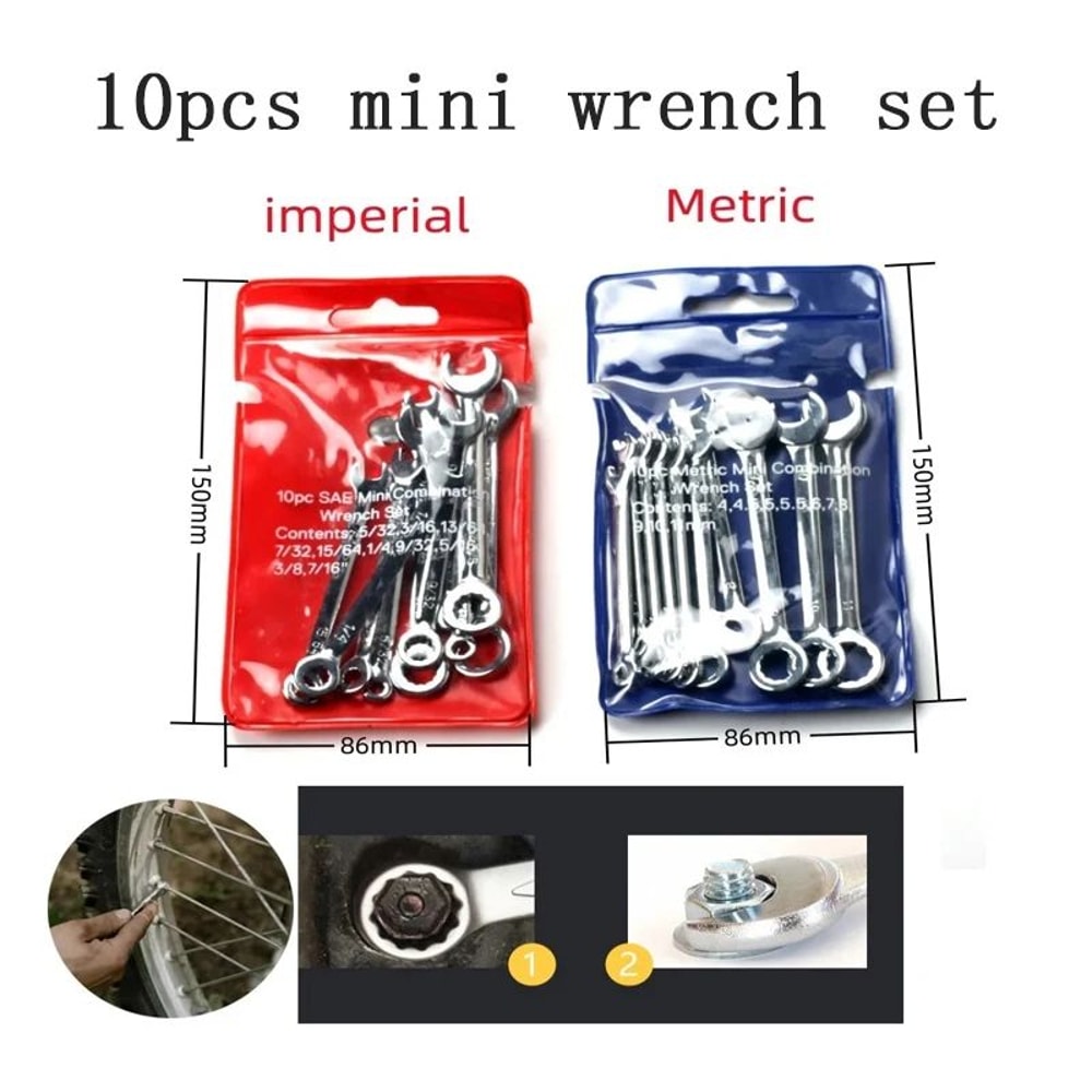 Mini Spanner Wrench Set With Key Ring 0