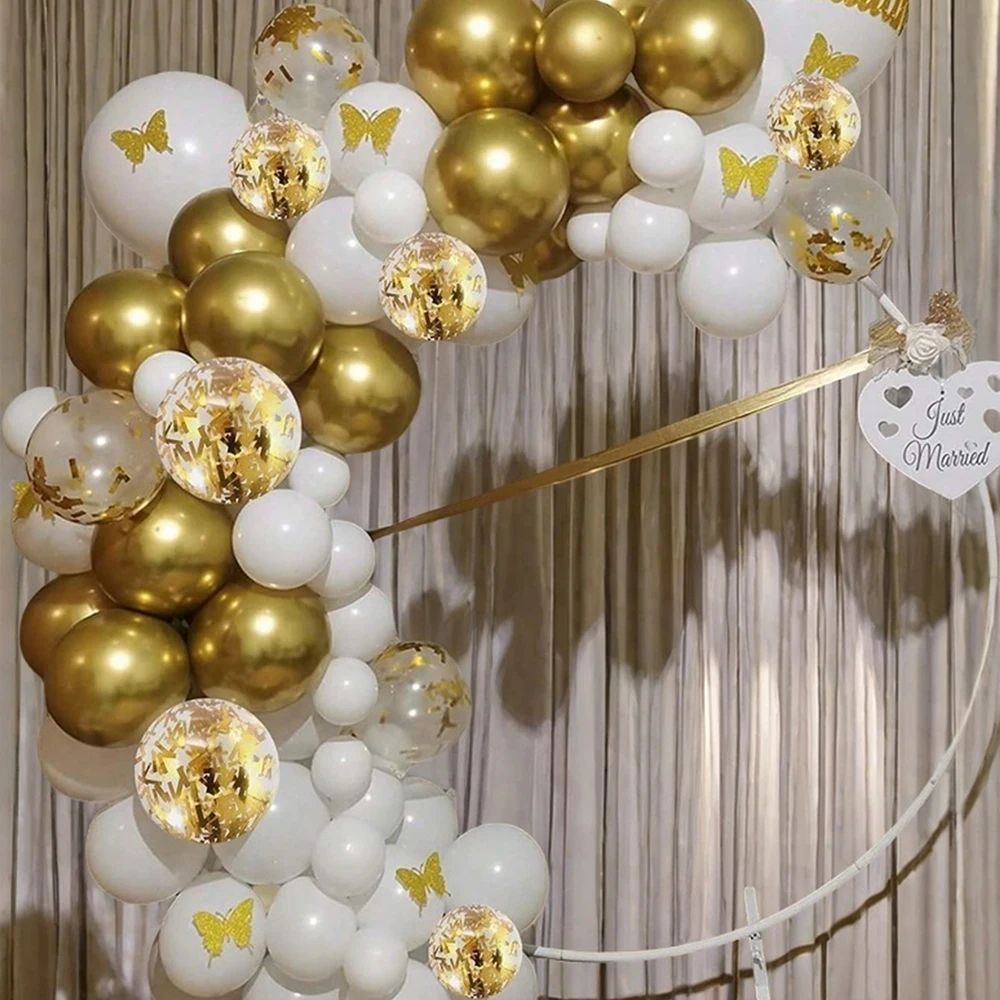 White And Gold Party Balloon Set 3