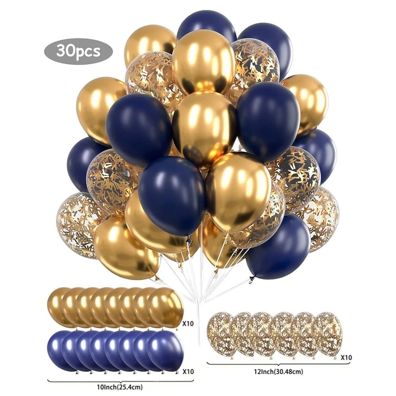 White And Gold Party Balloon Set 9