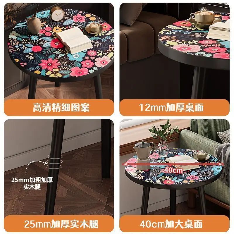 Mandala Wooden Round Side Table 3