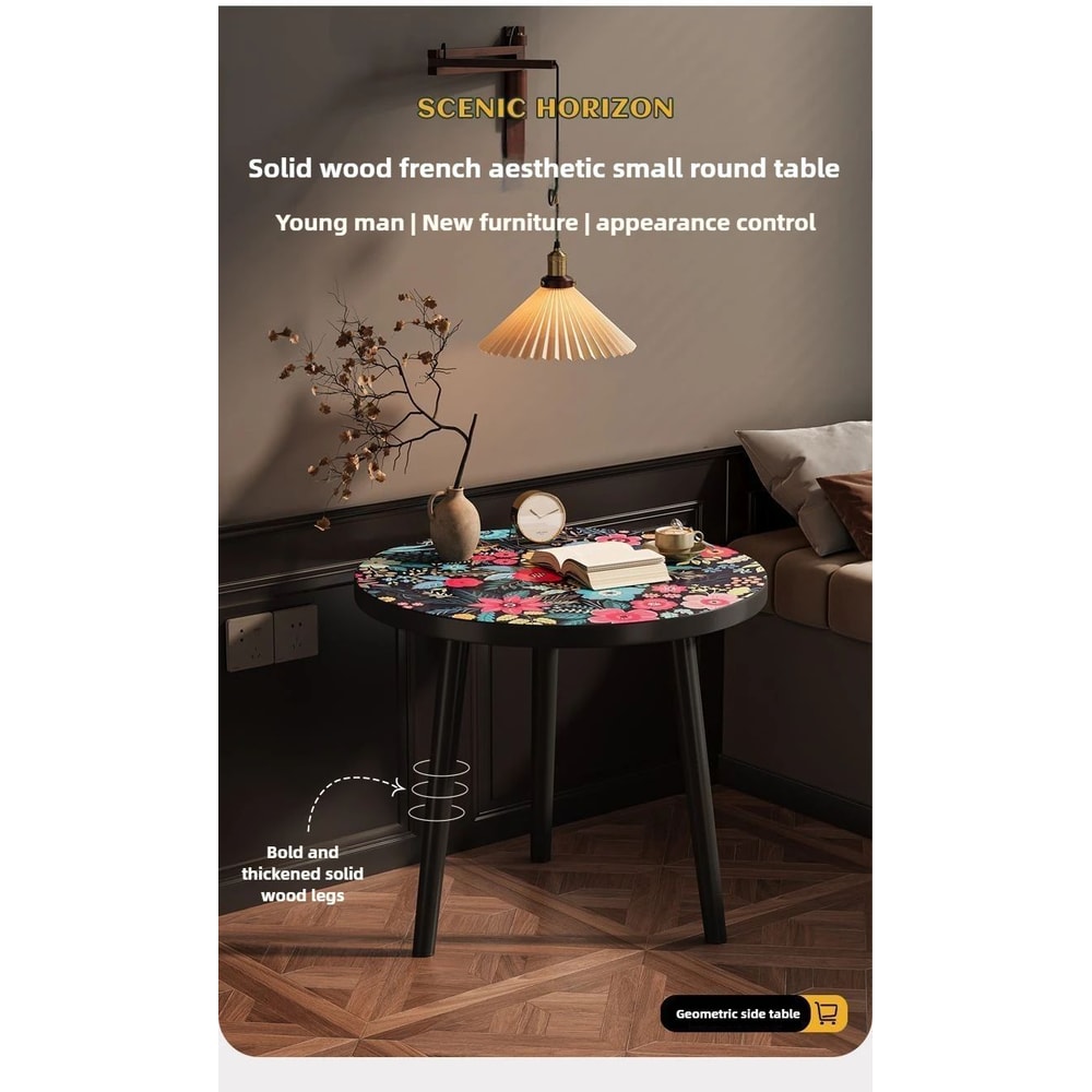 Mandala Wooden Round Side Table 6