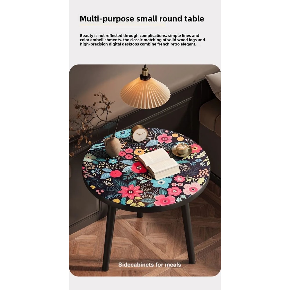 Mandala Wooden Round Side Table 8