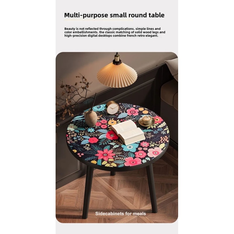 Mandala Wooden Round Side Table 8